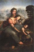 LEONARDO da Vinci virgin and child with st.anne oil on canvas
